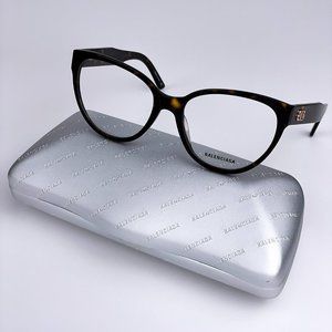 NEW Balenciaga Everyday BB0064O 002 Havana Gold Cat Eye Women Eyeglasses